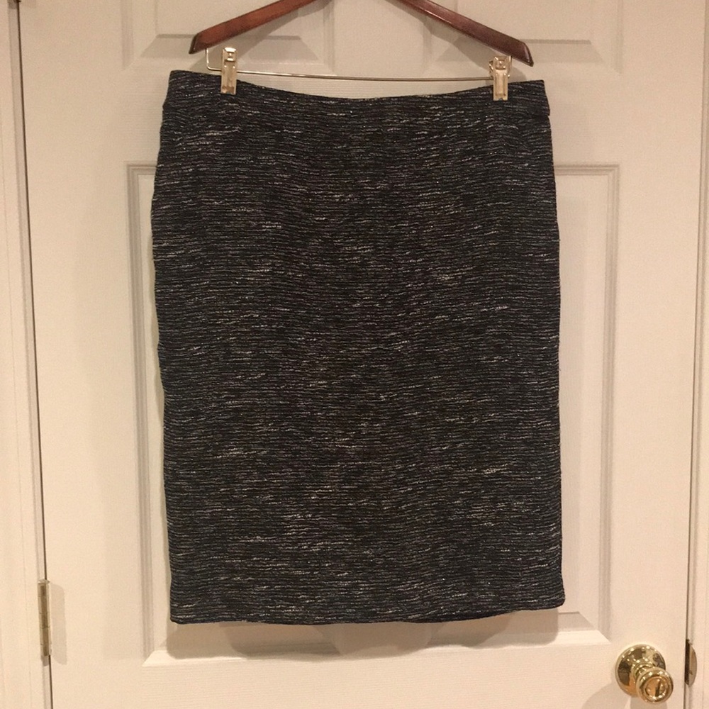 Pim + Larkin black and silver weaved pencil skirt